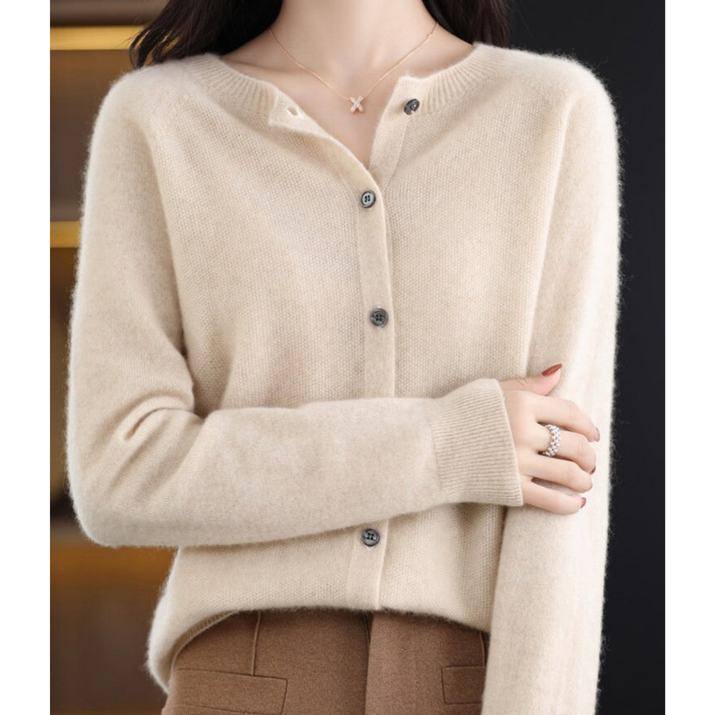DIANE – CARDIGAN CON COLLO ROTONDO CONFORTEVOLE