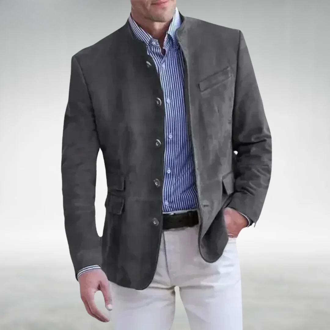 LEO - BLAZER RAFFINATO CON COLLO GRANDAD