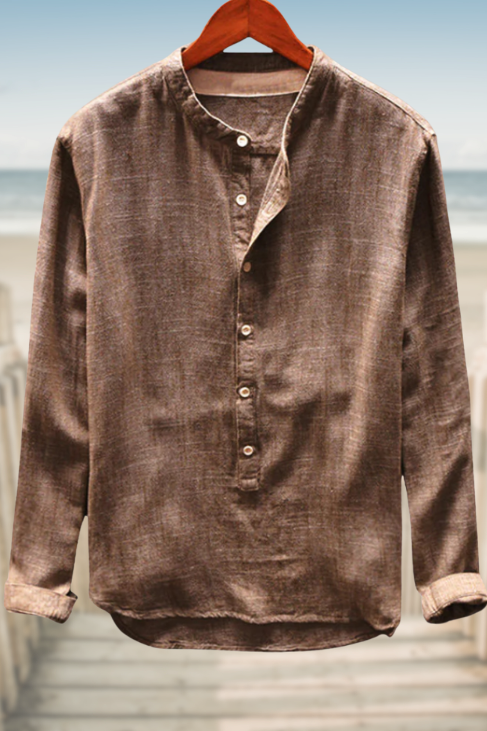 ETHAN – CAMICIA CON COLLETTO MANDARINO RILASSATA