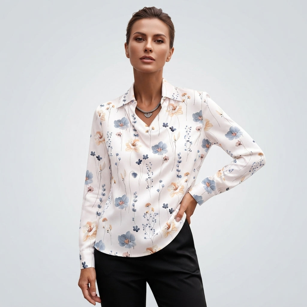 BLUSA SCOLLO DRAPPEGGIATO DA DONNA