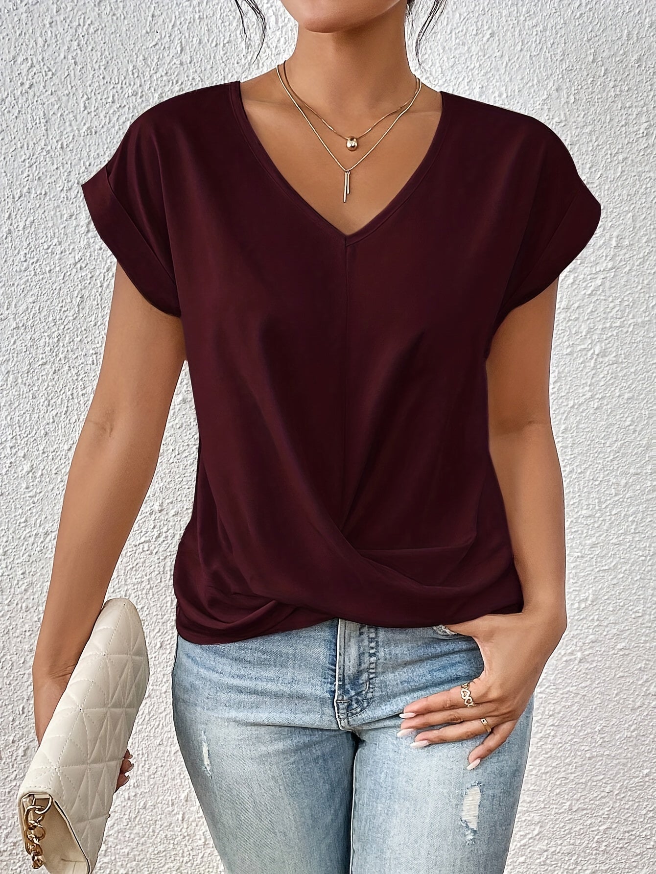 Odette™ | T-shirt casual con scollatura
