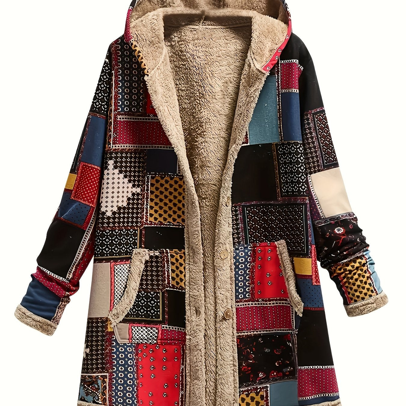 FIONA – GIACCA PATCHWORK CON CAPPUCCIO