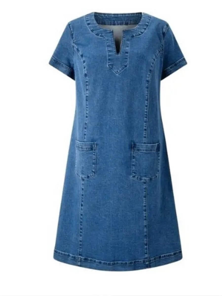 Barbara™ | Abito in denim estivo con scollo a V