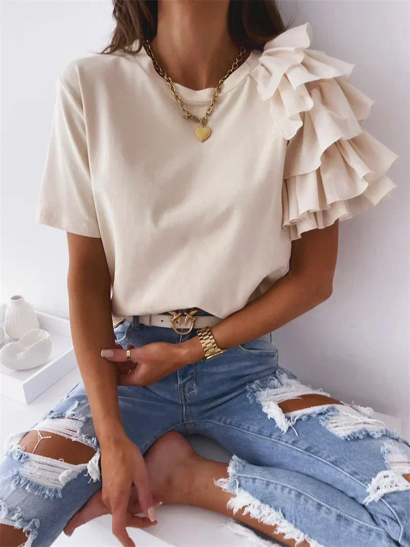 Anna™ | Top trendy con maniche a ruffle dichiarative
