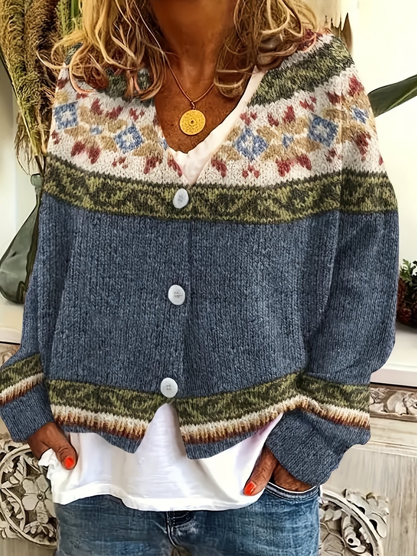 Ceralivra - Elegante Cardigan in Maglia con Charme Vintage