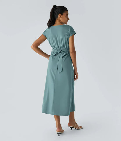 Aimee™ | Maxi abito con vita plissettata