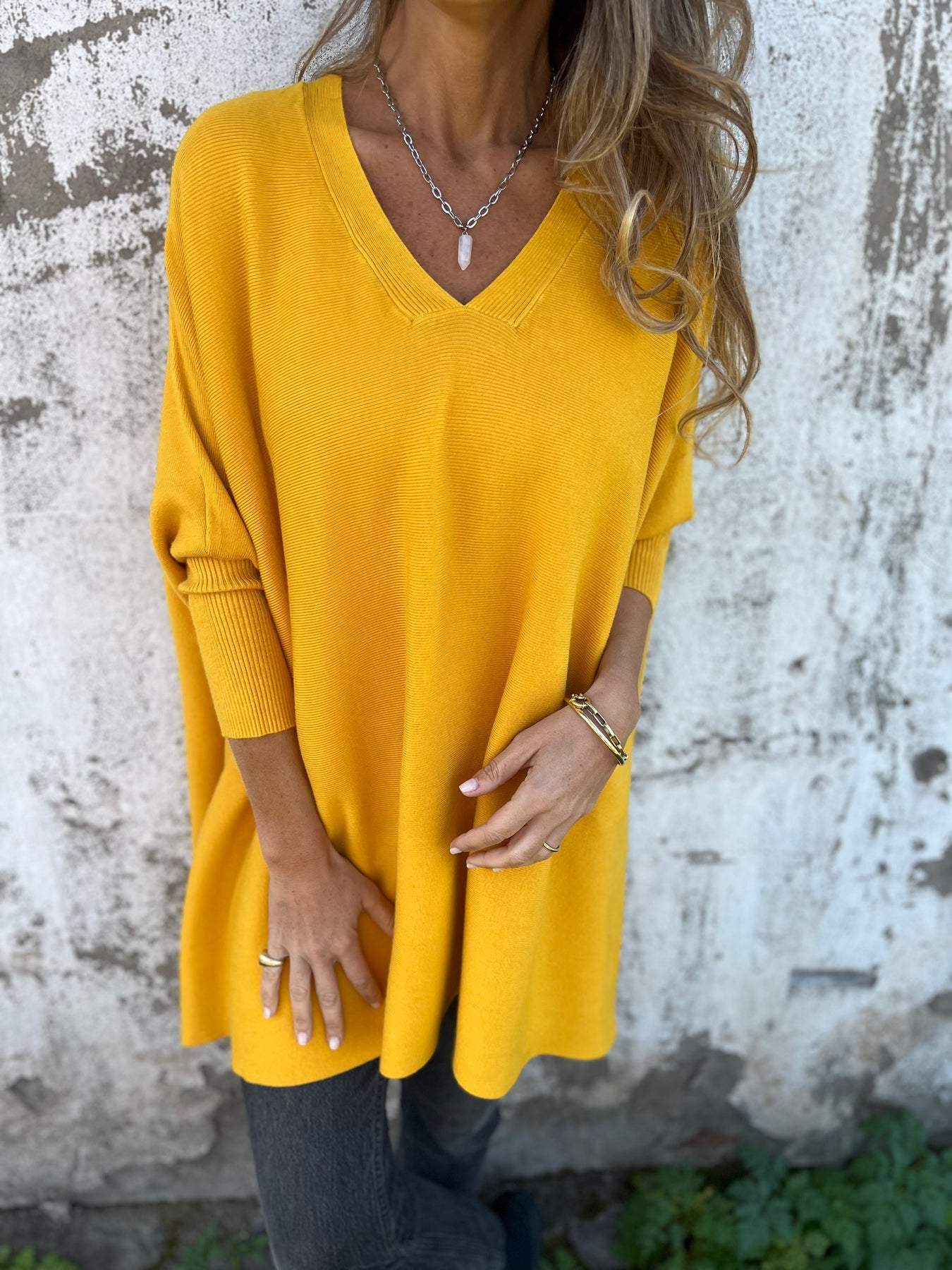 Kyra™ | Maglione Comodo in Maglia con Scollatura a V e Maniche Lunghe