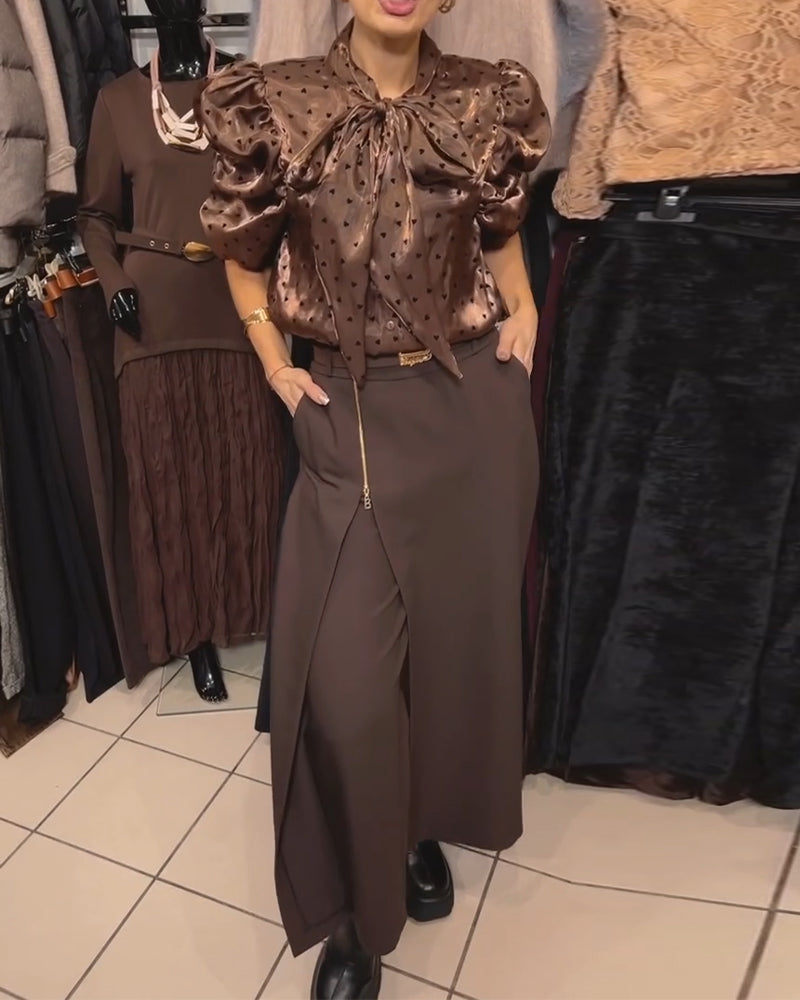 Oravelline - Pantaloni Eleganti con Zip Moderna