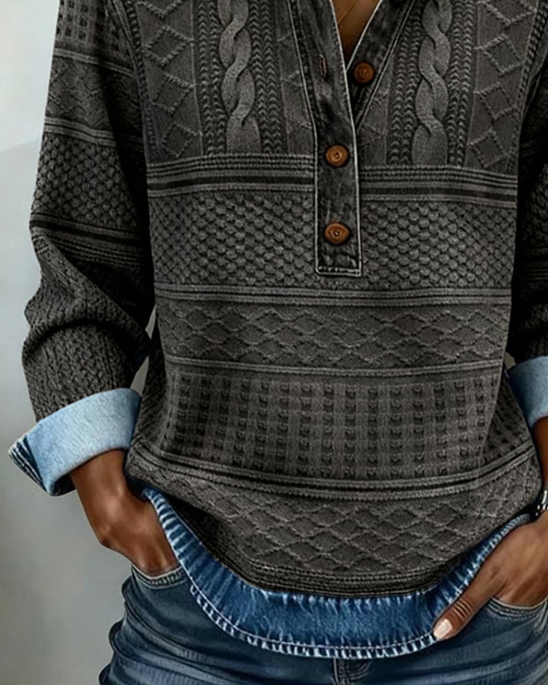 JILLIAN – MAGLIONE IN DENIM STRUTTURATO
