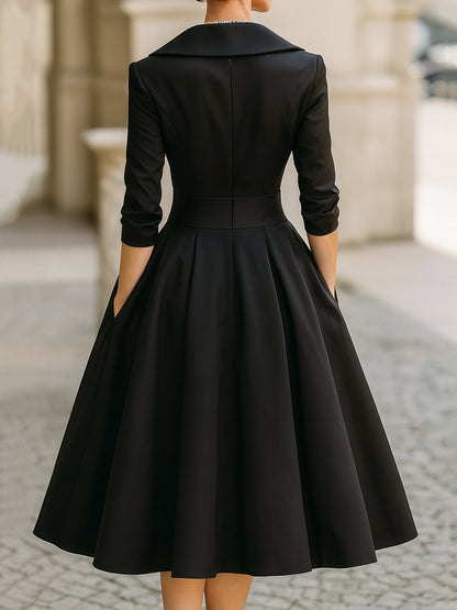CELINE – ABITO MIDI ELEGANTE IN STILE WRAP