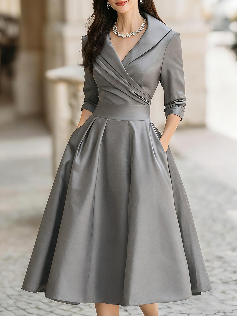 CELINE – ABITO MIDI ELEGANTE IN STILE WRAP