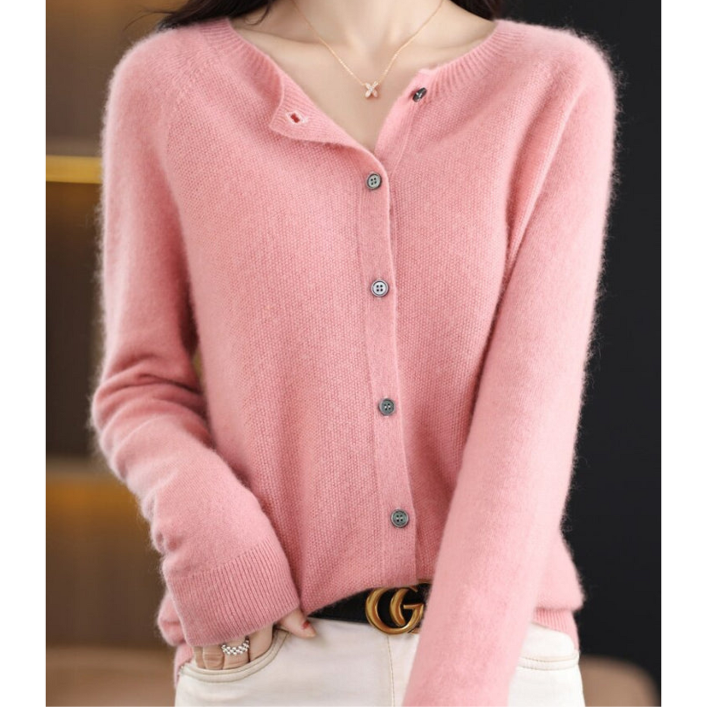 DIANE – CARDIGAN CON COLLO ROTONDO CONFORTEVOLE
