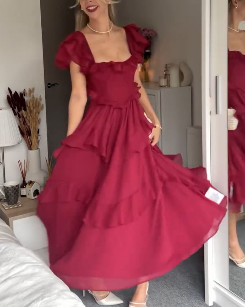 ISABELLA – ABITO ROMANTICO A RUFFLE A CASCATA