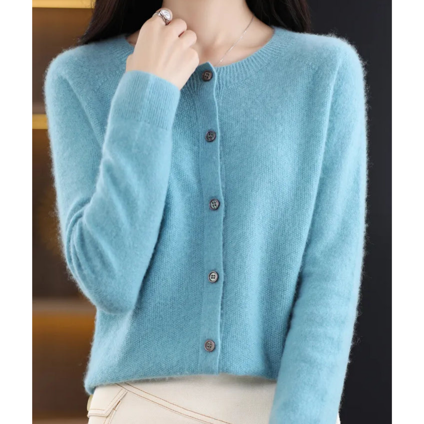 DIANE – CARDIGAN CON COLLO ROTONDO CONFORTEVOLE