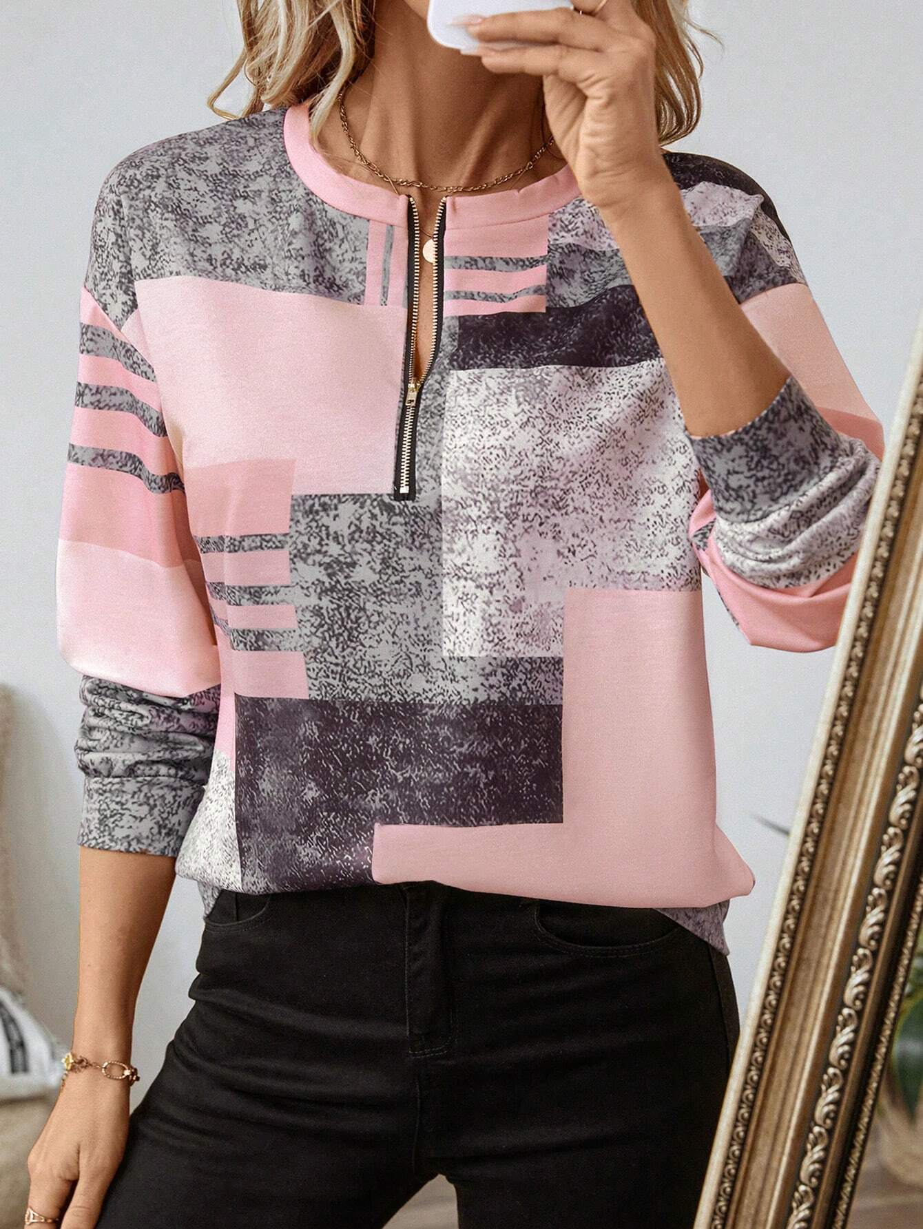 SANDRA – BLUSA ZIP-UP MODERNA
