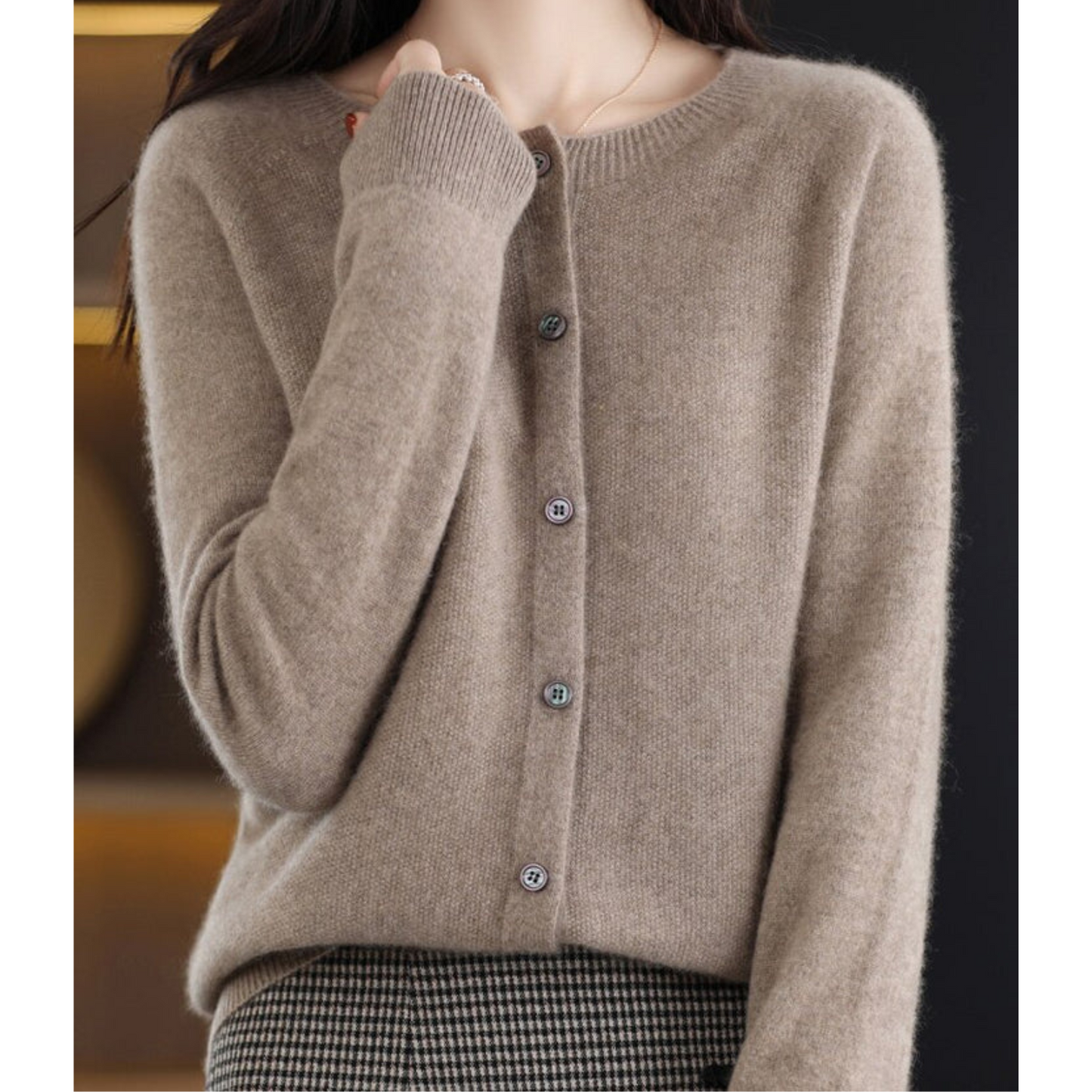 DIANE – CARDIGAN CON COLLO ROTONDO CONFORTEVOLE