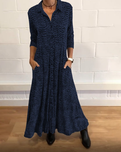CLARA – ELEGANTE ABITO MAXI A CAMICIA