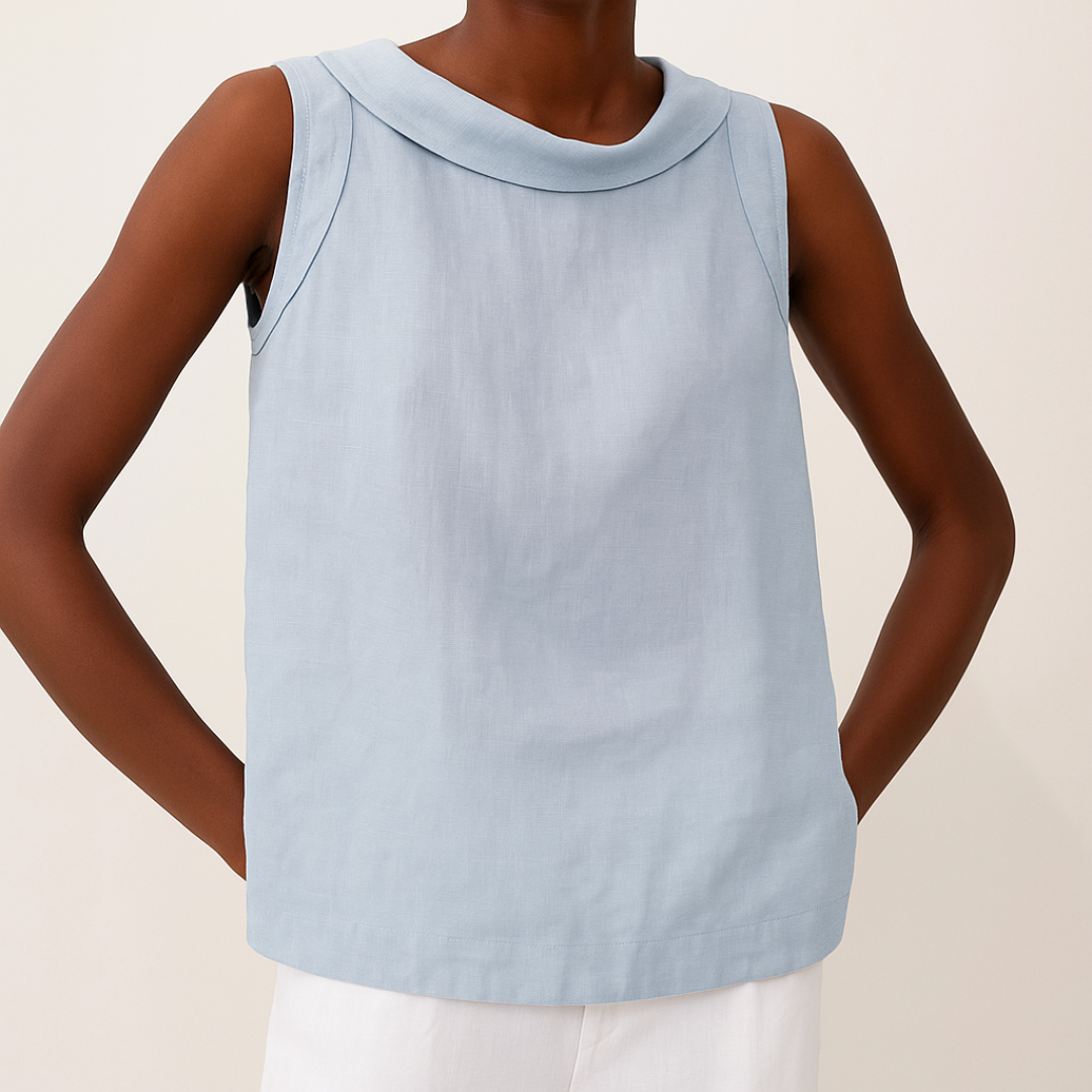 Aya™ | Blusa Senza Maniche con Collo Alto