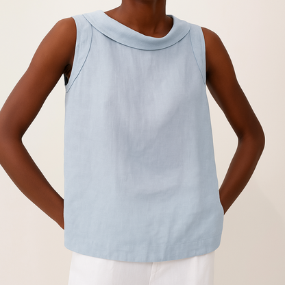 Aya™ | Blusa Senza Maniche con Collo Alto
