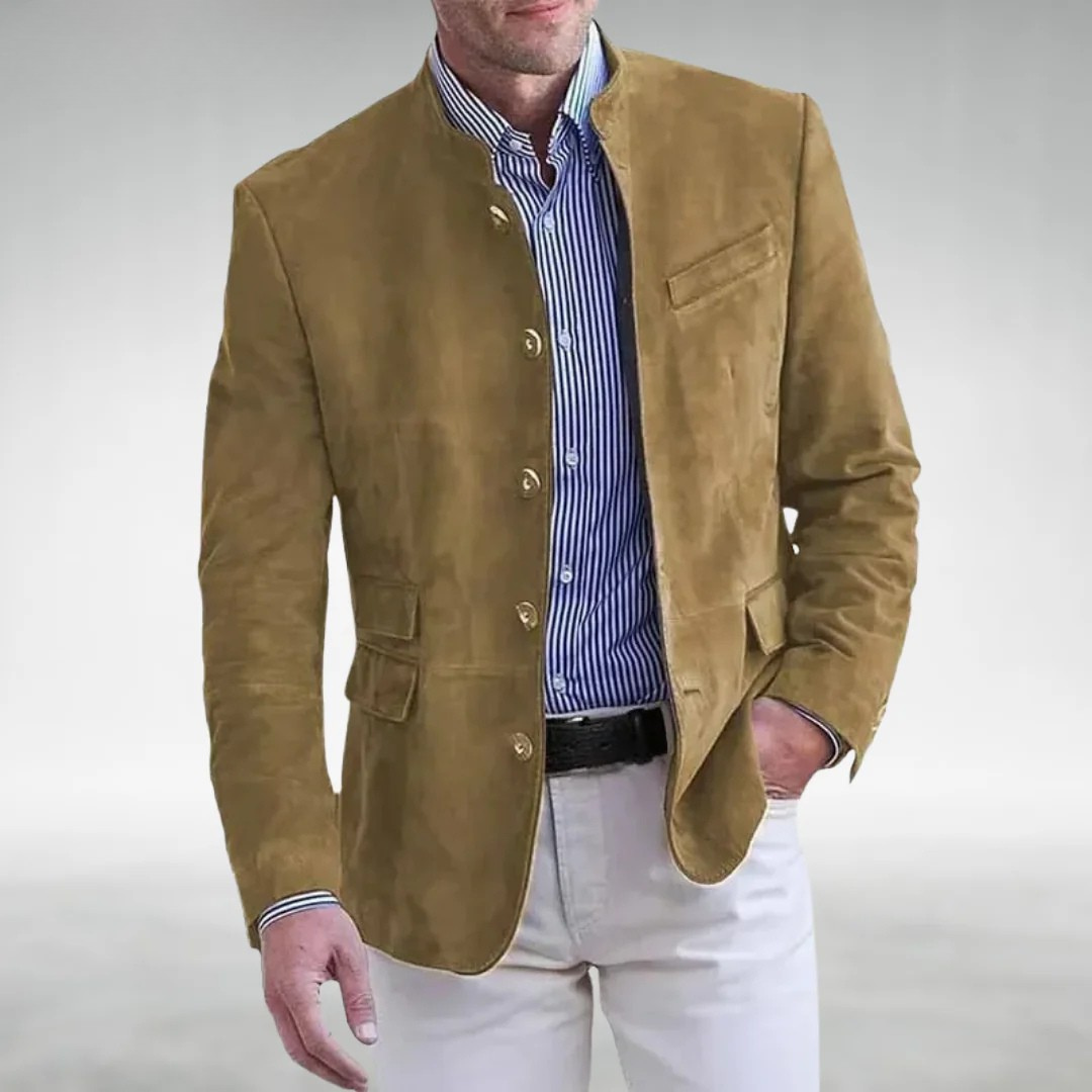 LEO - BLAZER RAFFINATO CON COLLO GRANDAD