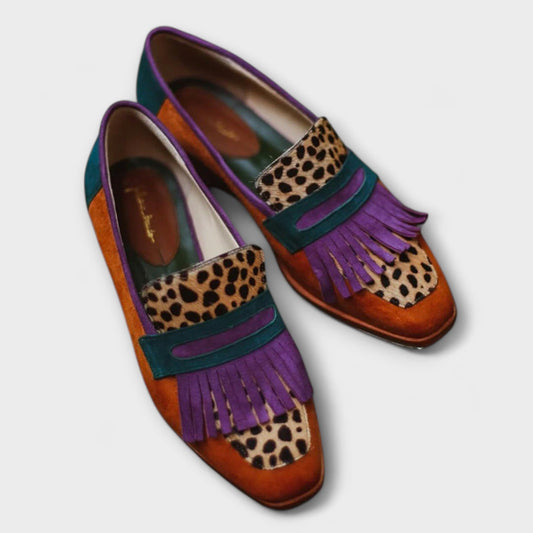 Fallon | Mocassino Marrone con Stampa Leopardata