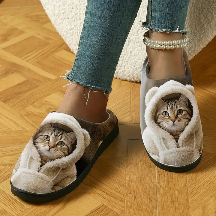 Oravellisse - Pantofole Comode con Motivo di Gatti 3D