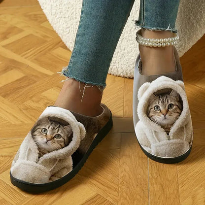 Oravellisse - Pantofole Comode con Motivo di Gatti 3D