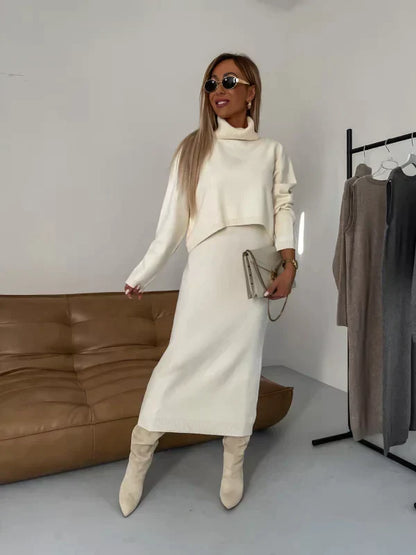 ELENA – MAGLIONE CON COLLO ALTO IN MAGLIA