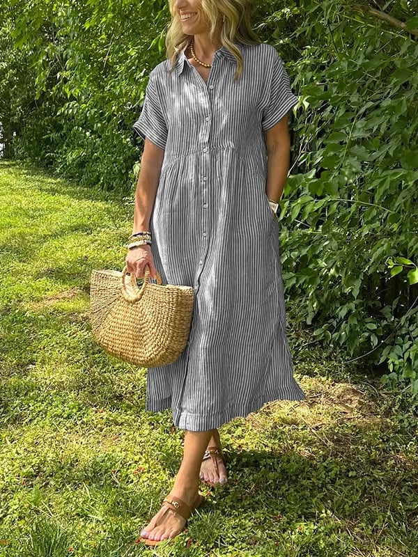 CLAIRE – ABITO CAMICIA STRIATO SENZA SFORZO