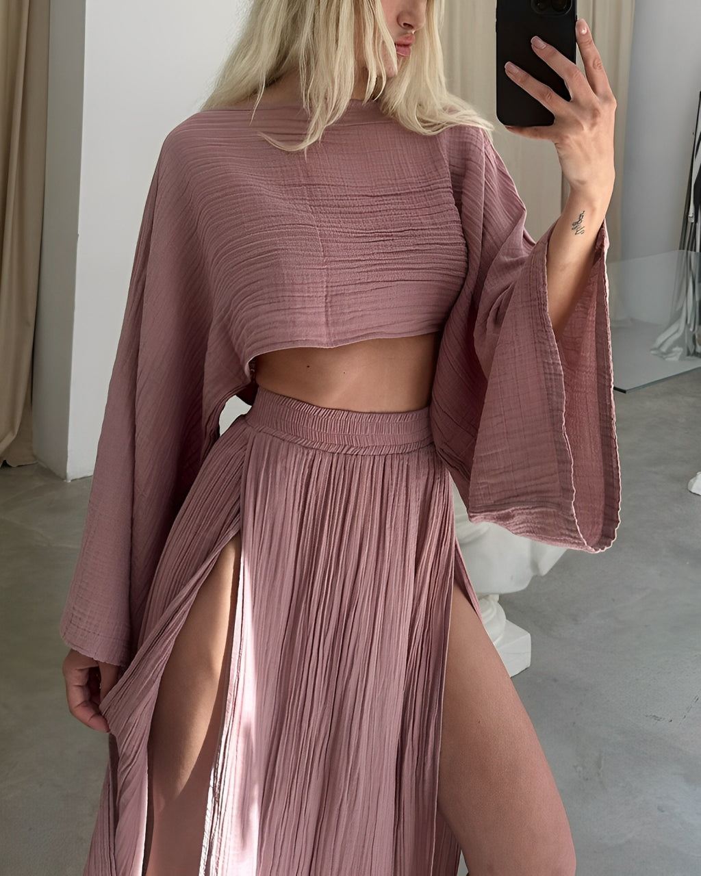 Verena™ | Set elegante in lino a due pezzi