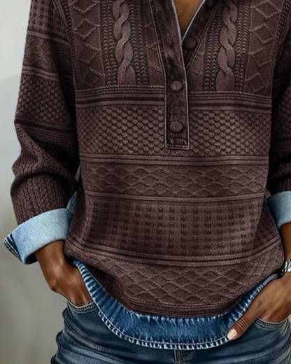 JILLIAN – MAGLIONE IN DENIM STRUTTURATO