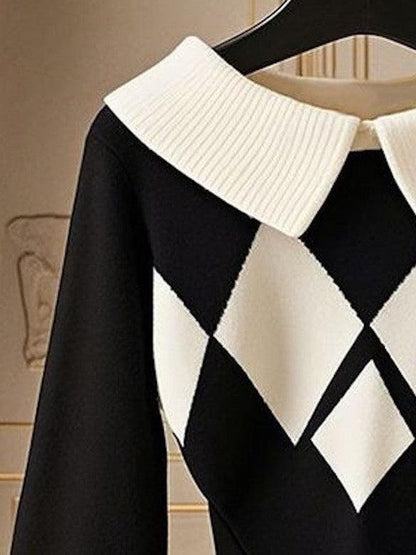 Mirthe™ | Maglione Argyle Lavorato a Maglia