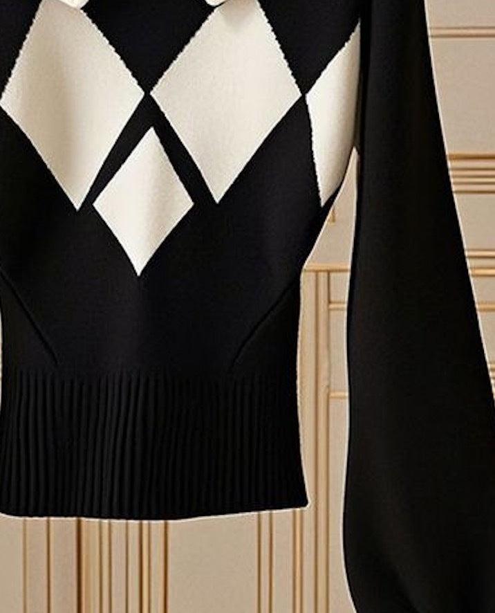 Mirthe™ | Maglione Argyle Lavorato a Maglia