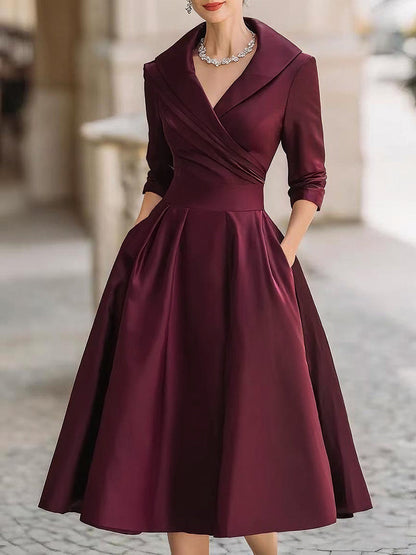 CELINE – ABITO MIDI ELEGANTE IN STILE WRAP