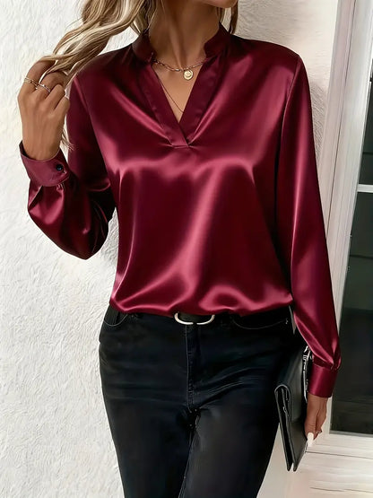 Mariselora - Elegante Blusa in Seta con Collo Drappeggiato Femminile