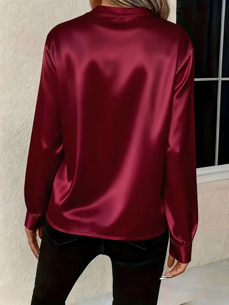 Mariselora - Elegante Blusa in Seta con Collo Drappeggiato Femminile