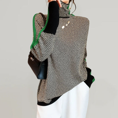 PEPPER – MAGLIONE A COLLO ALTO A RIGHE A VISTA