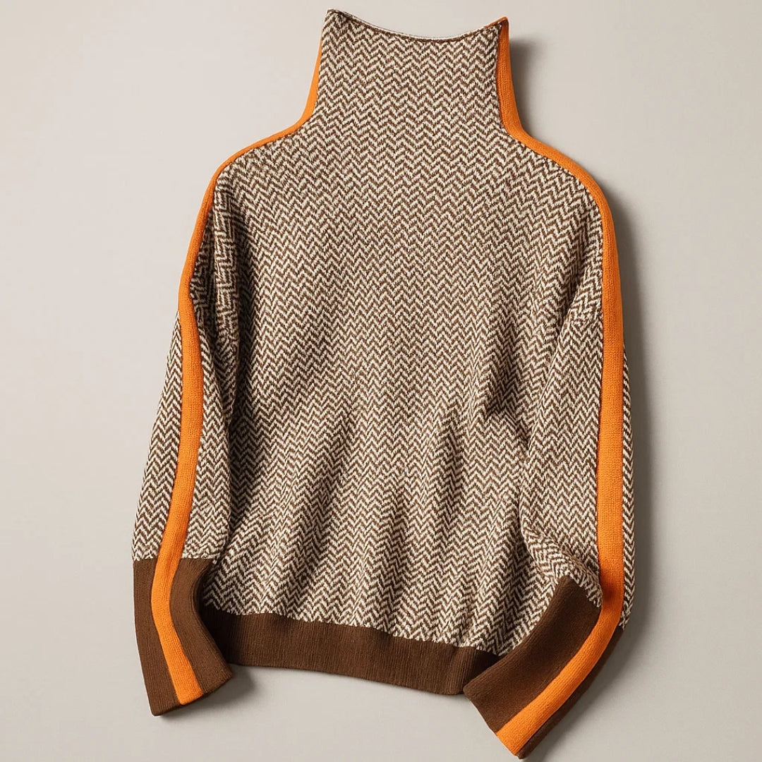 PEPPER – MAGLIONE A COLLO ALTO A RIGHE A VISTA