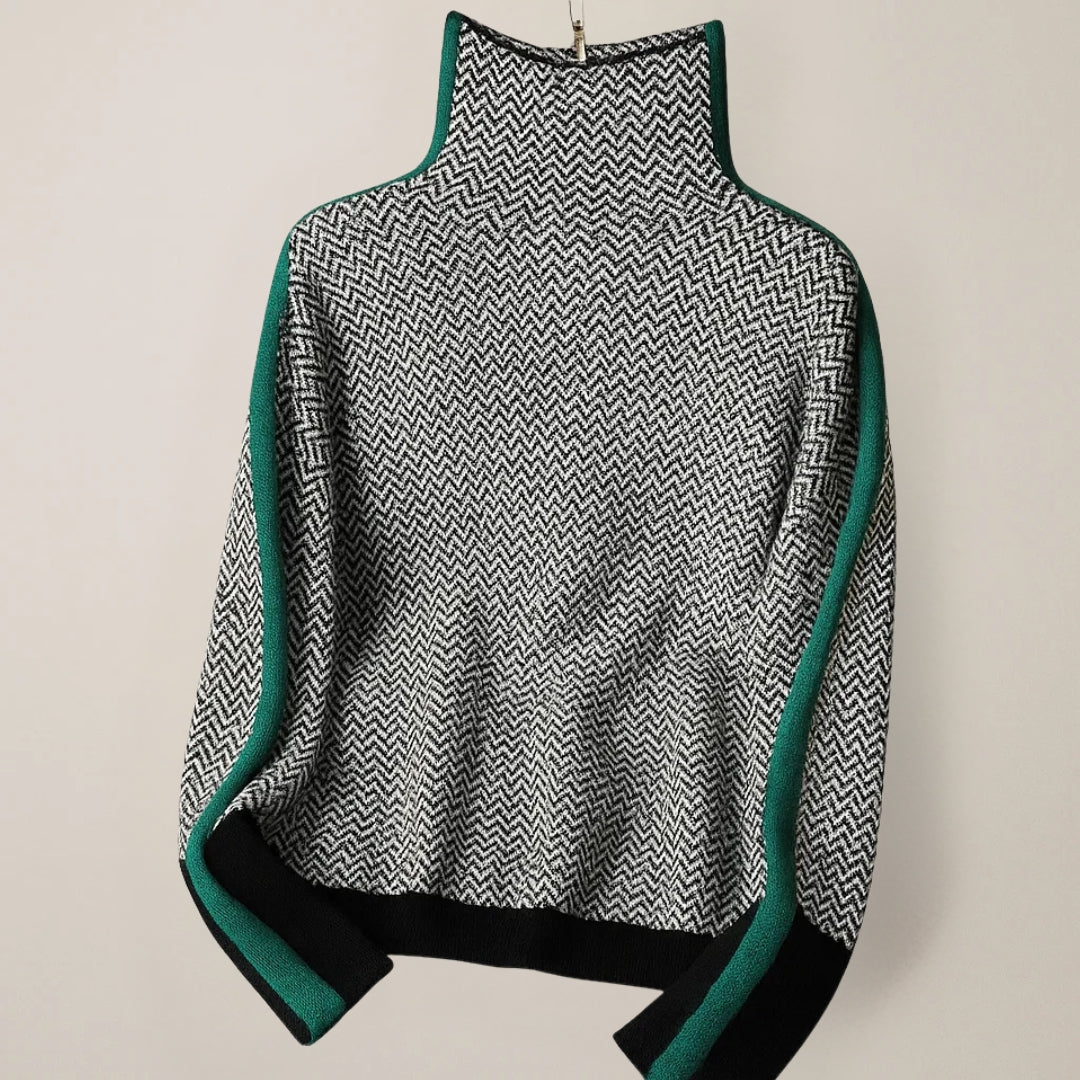 PEPPER – MAGLIONE A COLLO ALTO A RIGHE A VISTA
