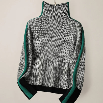 PEPPER – MAGLIONE A COLLO ALTO A RIGHE A VISTA