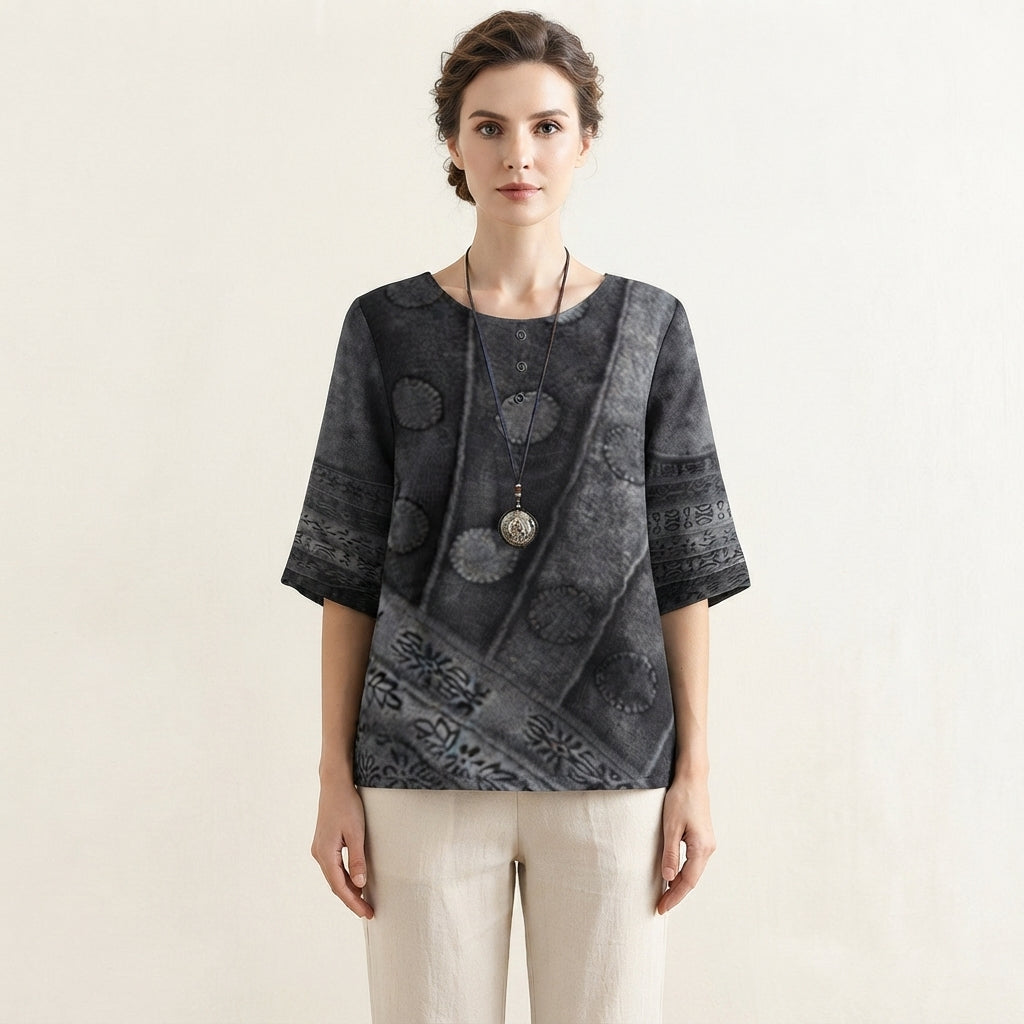 BLUSA VINTAGE A FIORI DA DONNA