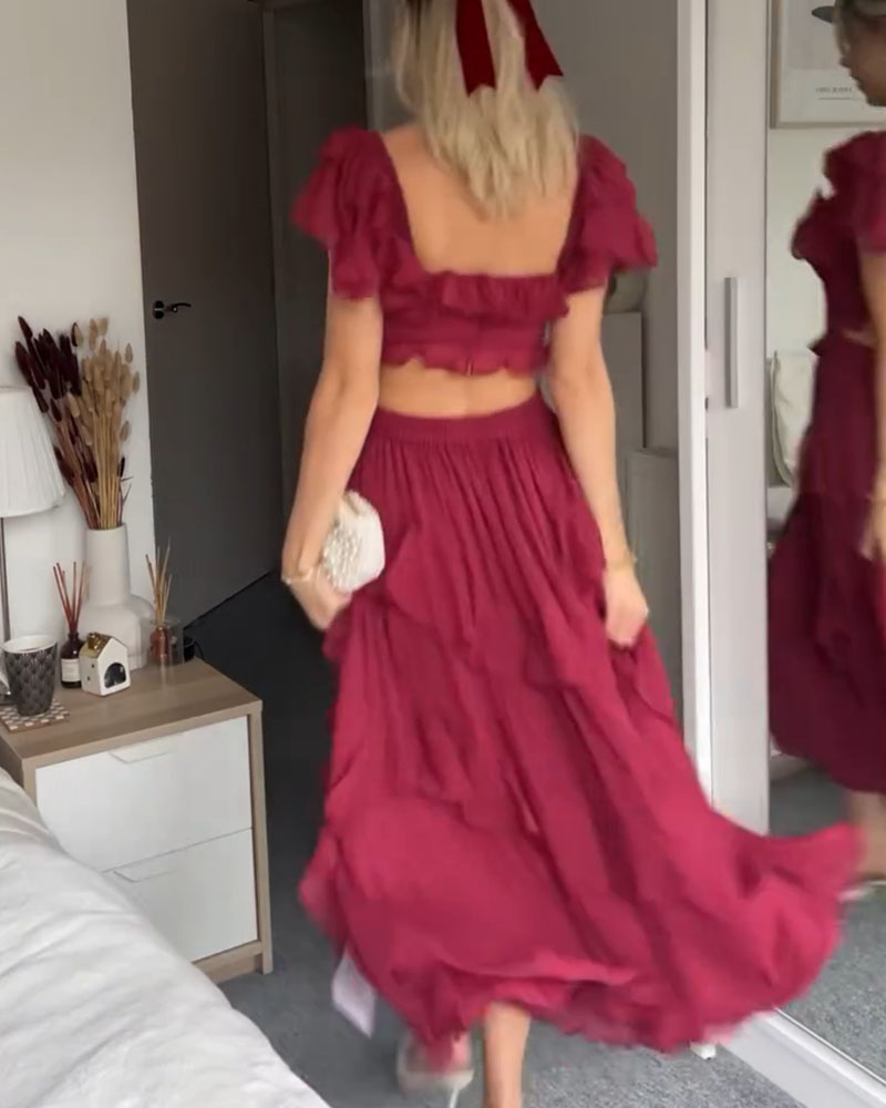 ISABELLA – ABITO ROMANTICO A RUFFLE A CASCATA