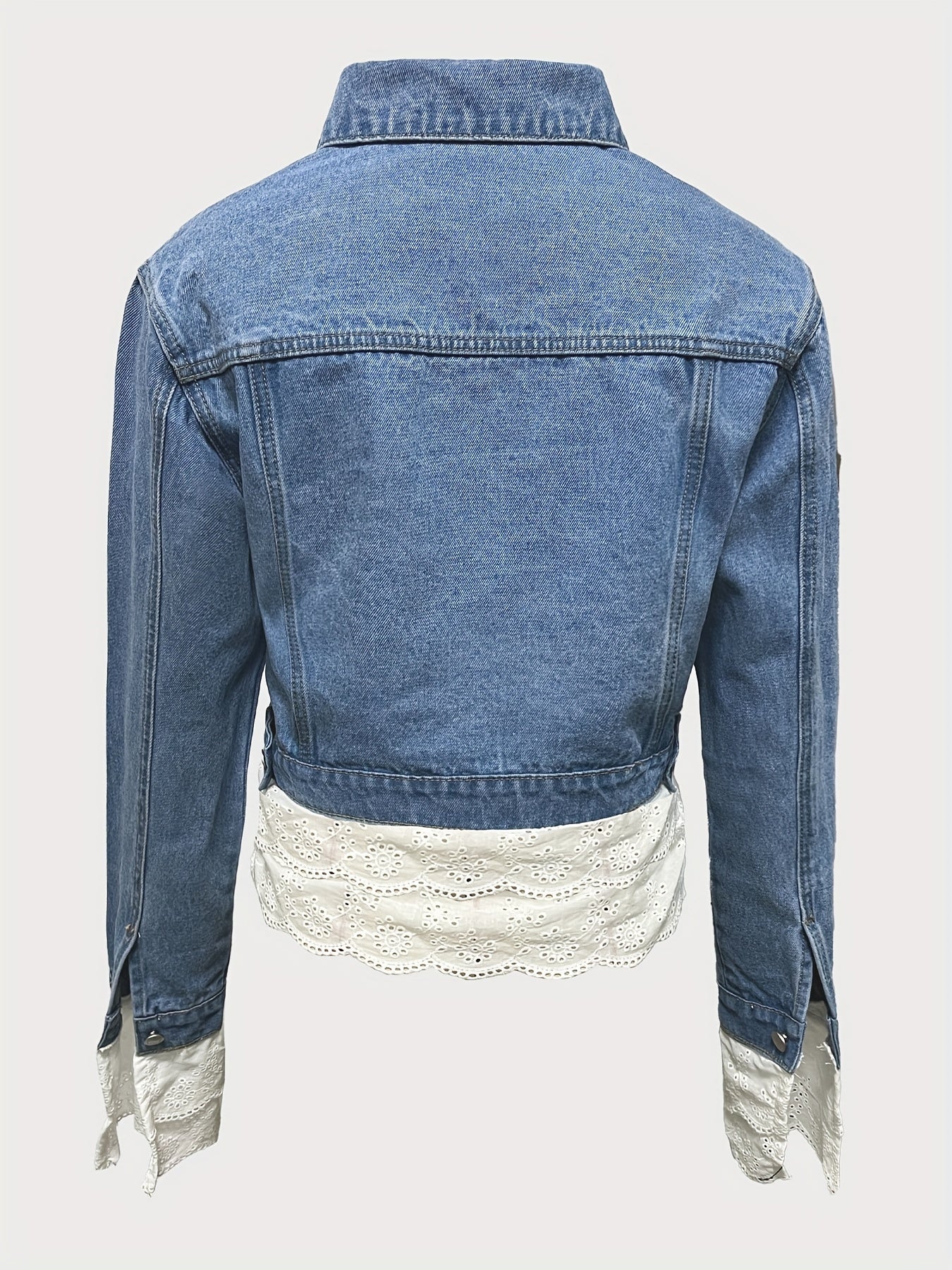 Ninthe™ | Giacca di Jeans con Dettagli Romantici in Pizzo
