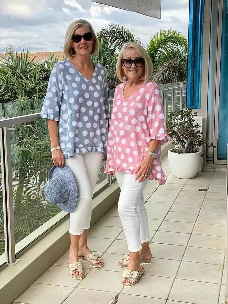 Famke™ | Top Stampato con Scollatura a V