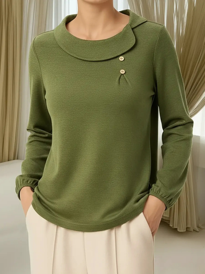 Queliravelle - Top Femminile in Cotone con Collo Peter Pan