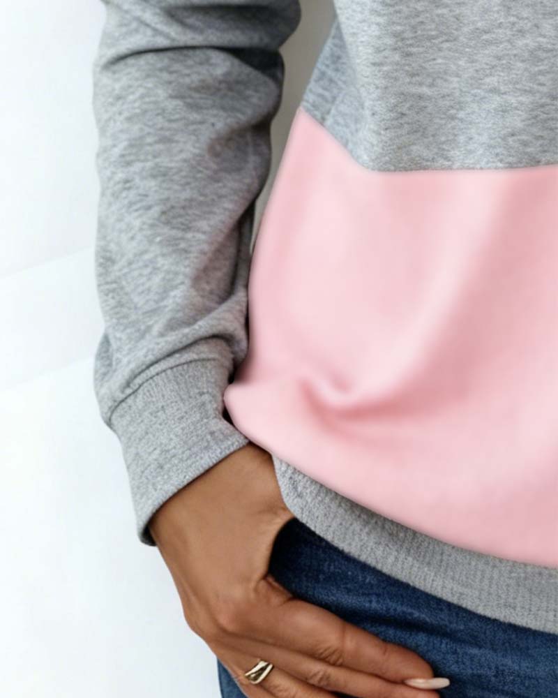 Dorinavelle - Felpa Colorblock con Comoda Zip