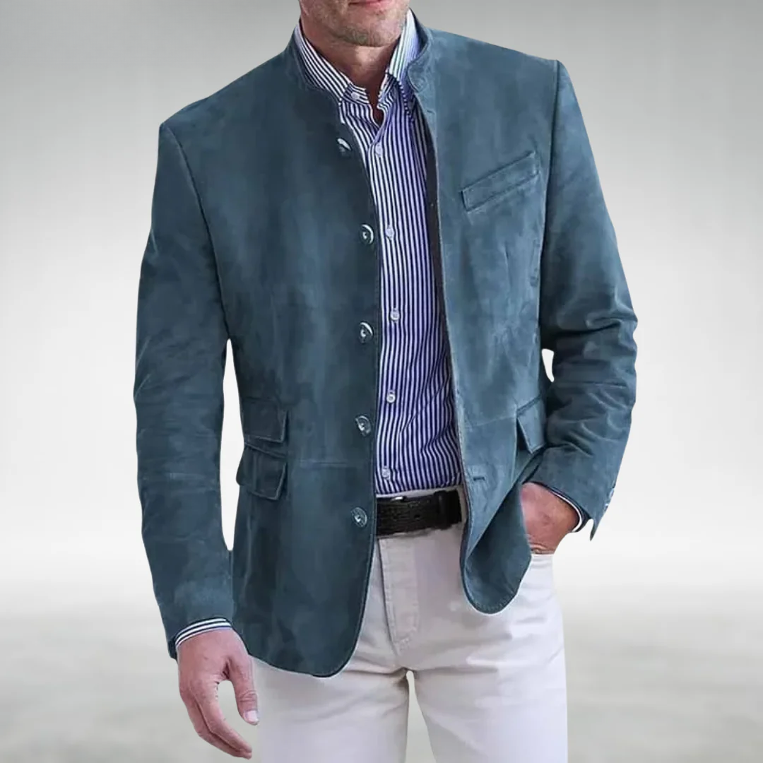 LEO - BLAZER RAFFINATO CON COLLO GRANDAD