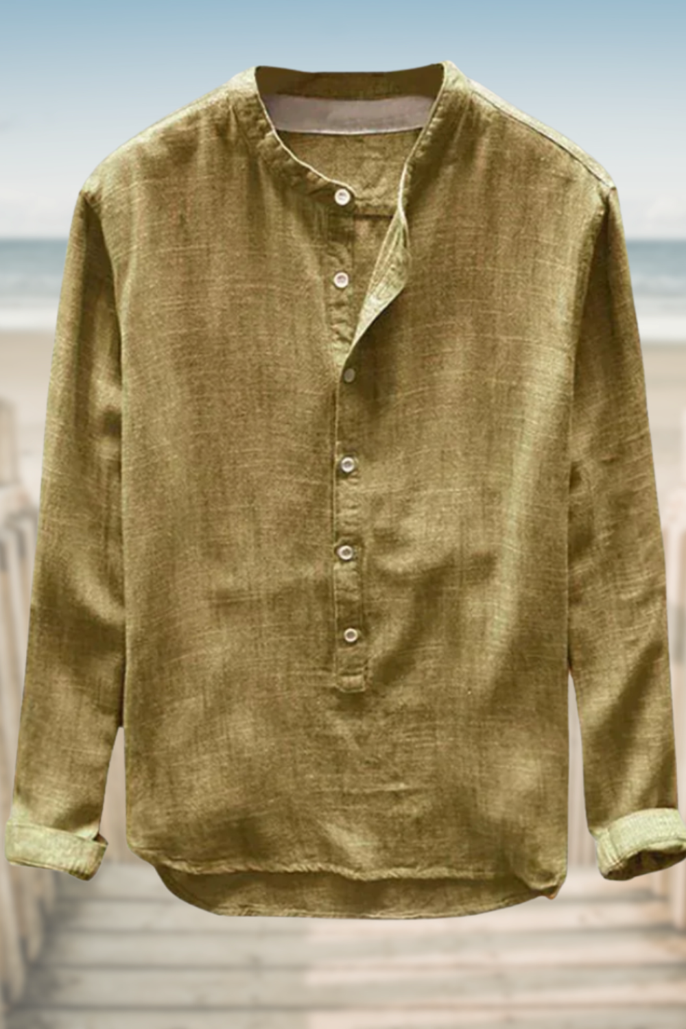 ETHAN – CAMICIA CON COLLETTO MANDARINO RILASSATA