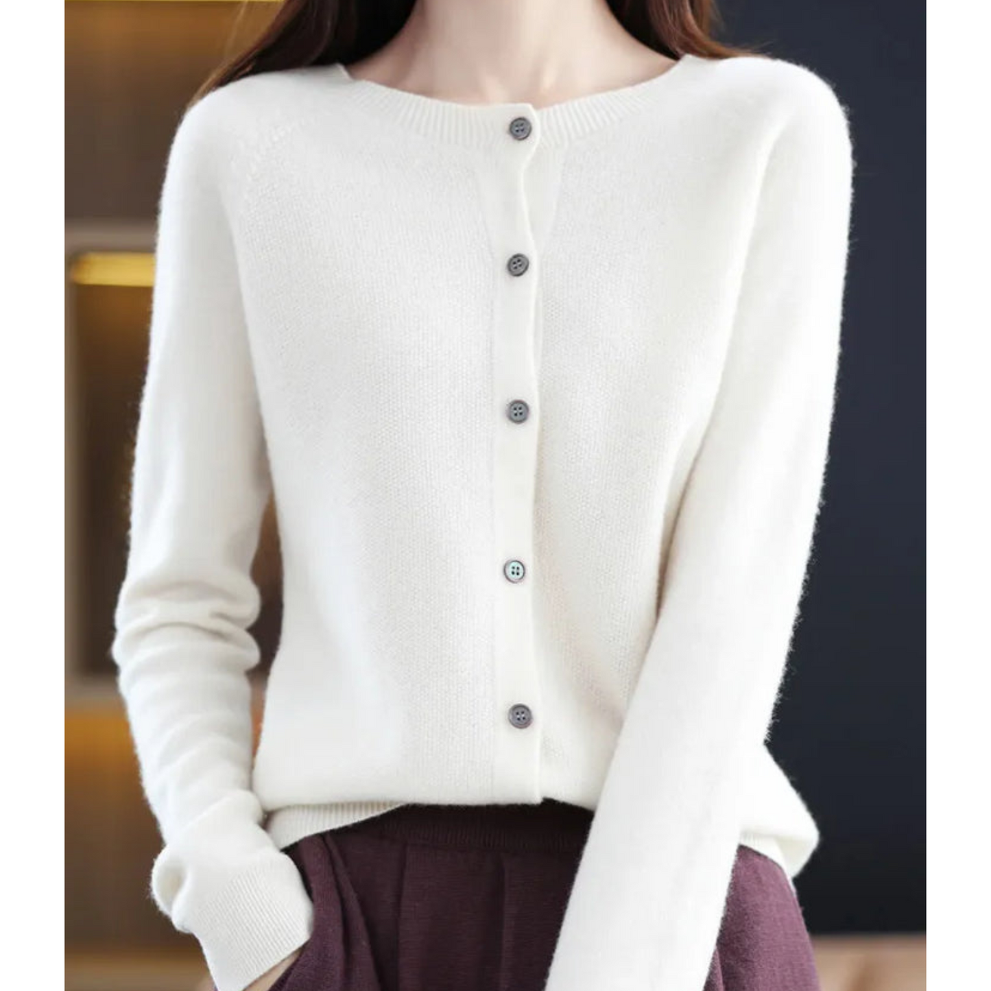 DIANE – CARDIGAN CON COLLO ROTONDO CONFORTEVOLE