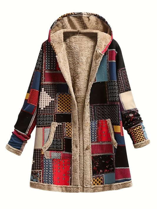 FIONA – GIACCA PATCHWORK CON CAPPUCCIO